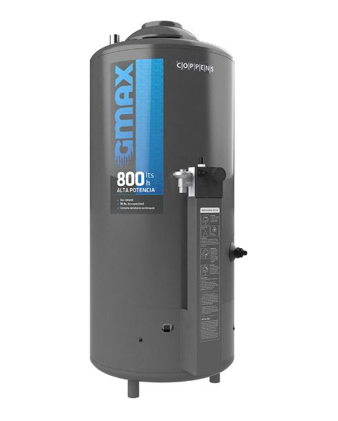 Termotanque A Gas Coppens Gmax - 50 Lts, Pie, Carga Sup, 800 Lts/Hr, Gas Natural (Ttq800Gmax)