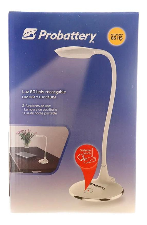 Velador Regulable - 30 Leds Luz Fria y 30 Luz Calida - Varias Intensidades-Touch-Carga Usb (Ilre-1Lc