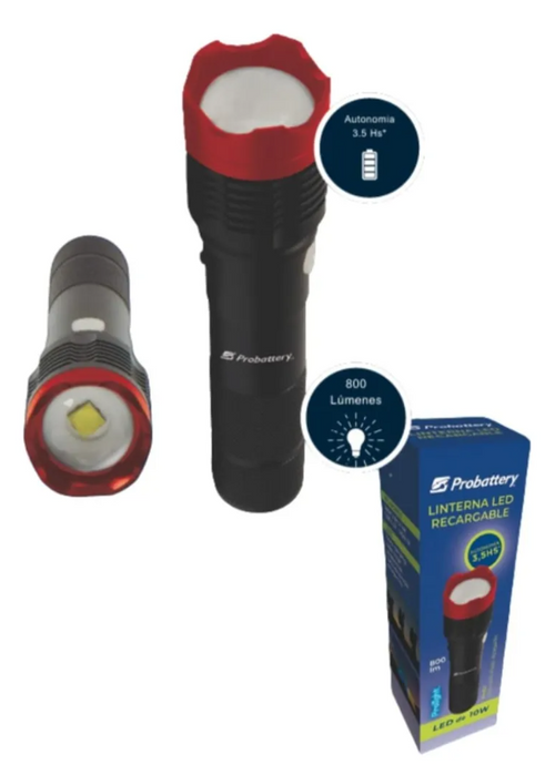Linterna Probattery de Mano 800Lm Led de 10W (Ilre-Bmfl-2871)
