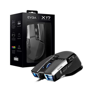 MOUSE EVGA EVGA X17 Gaming Wired, 16.000dpi, Grey, Cust, 5 perfiles 903-W1-17GR-K3