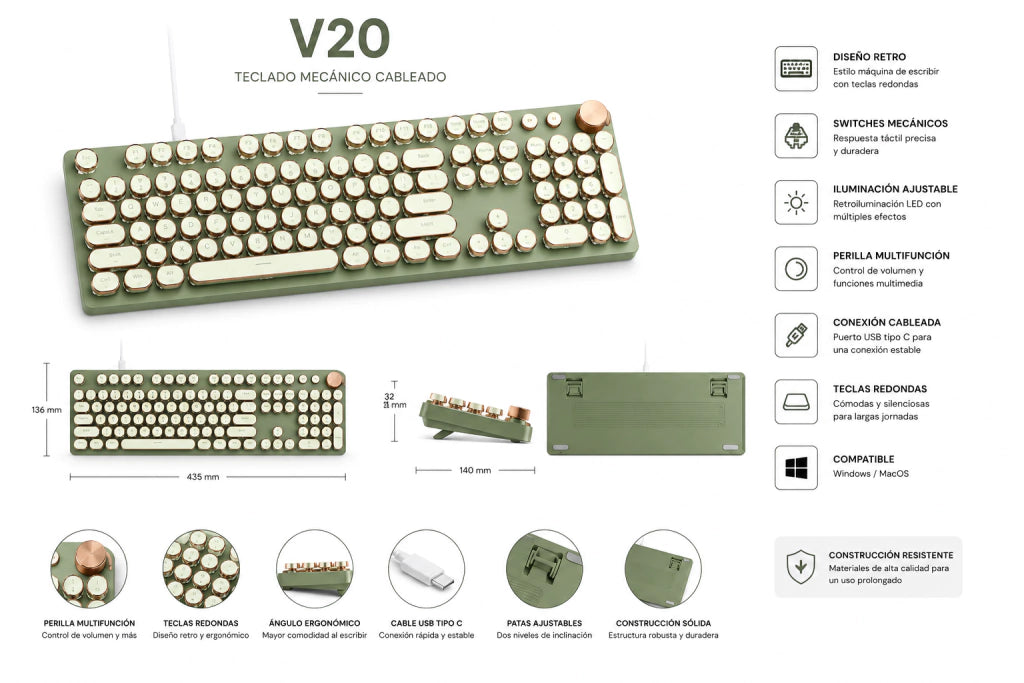 Teclado Eweadn V20 Verde