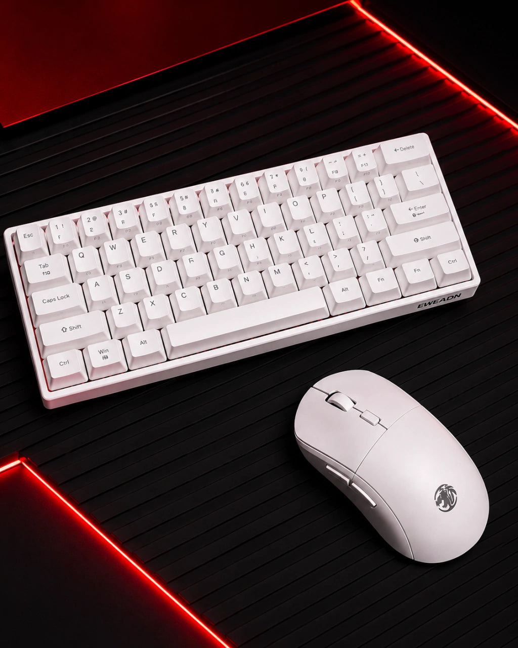 COMBO GAMER EWEADN DK63 + G301 BLANCO | Teclado Mecánico + Mouse Gamer