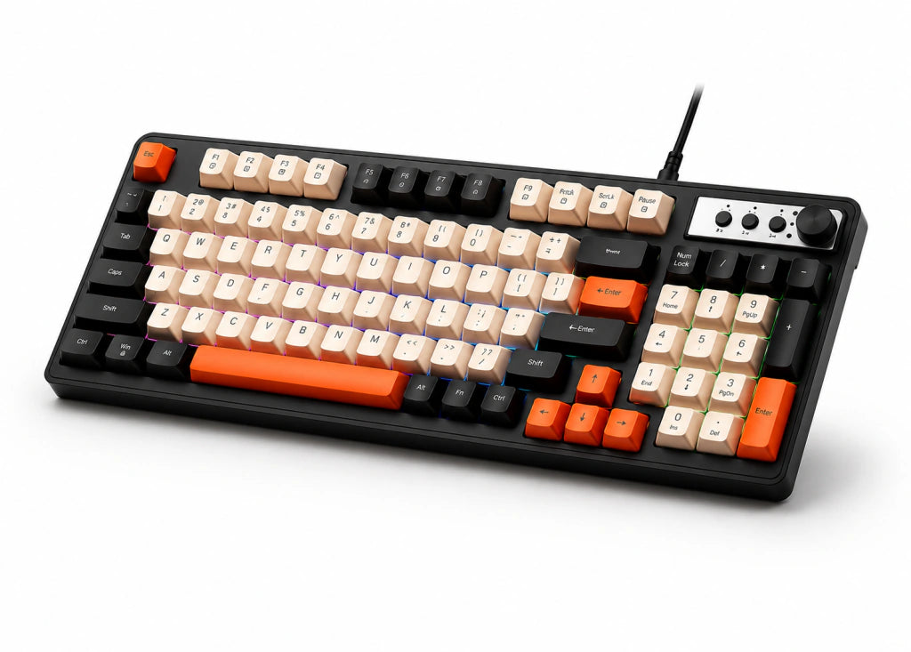 Teclado EWEADN G98 | Diseño de 98 Teclas, Perilla Multimedia y RGB Rainbow - imagen 5