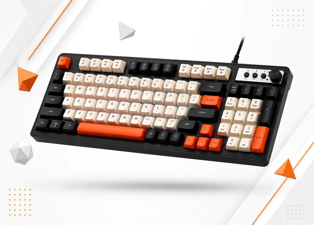 Teclado EWEADN G98 | Diseño de 98 Teclas, Perilla Multimedia y RGB Rainbow - imagen 6