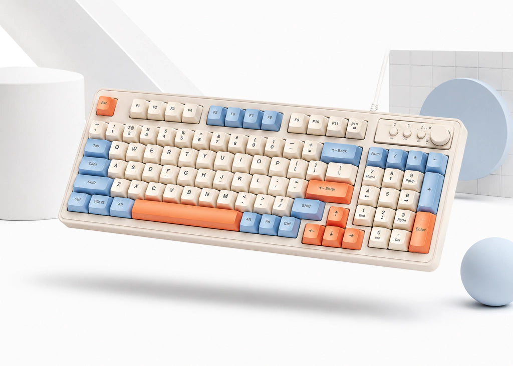 Teclado EWEADN G98 | Diseño de 98 Teclas, Perilla Multimedia y RGB Rainbow - imagen 3