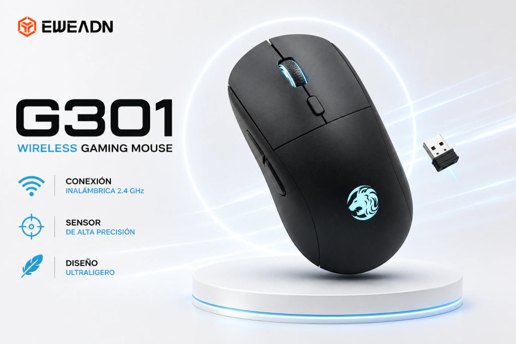 Mouse Inalámbrico EWEADN G301 | Bluetooth + 2.4G, Clic Silencioso y 3200 DPI - imagen 2