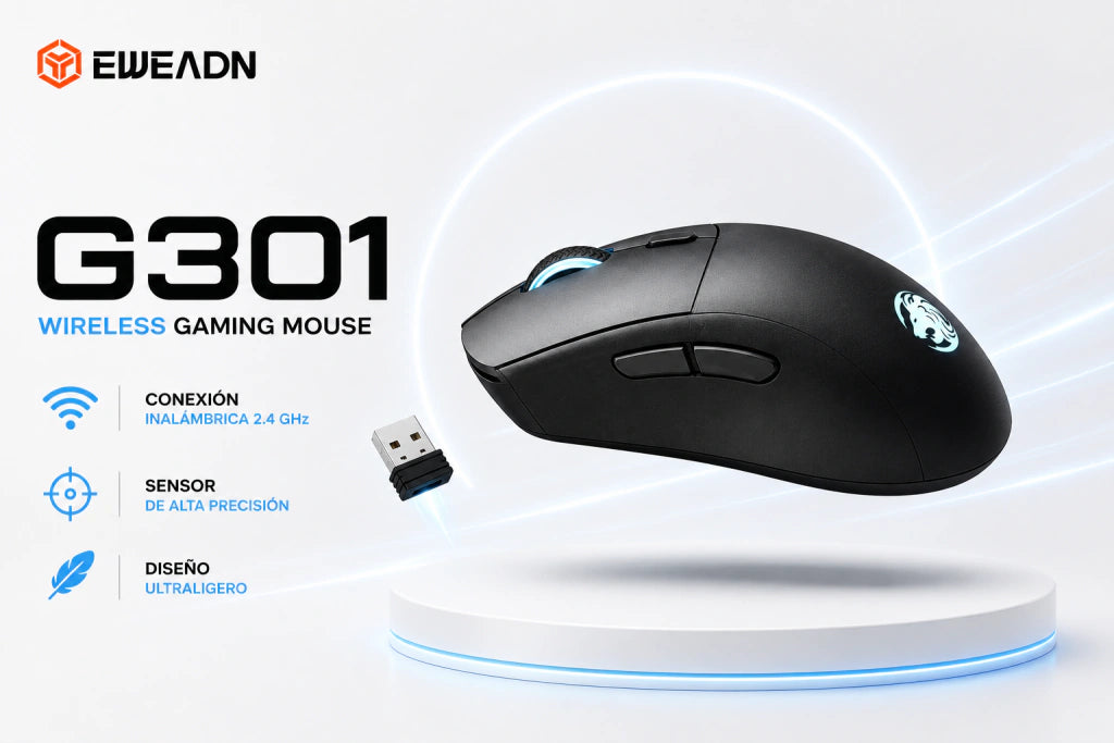 Mouse Inalámbrico EWEADN G301 | Bluetooth + 2.4G, Clic Silencioso y 3200 DPI - imagen 3