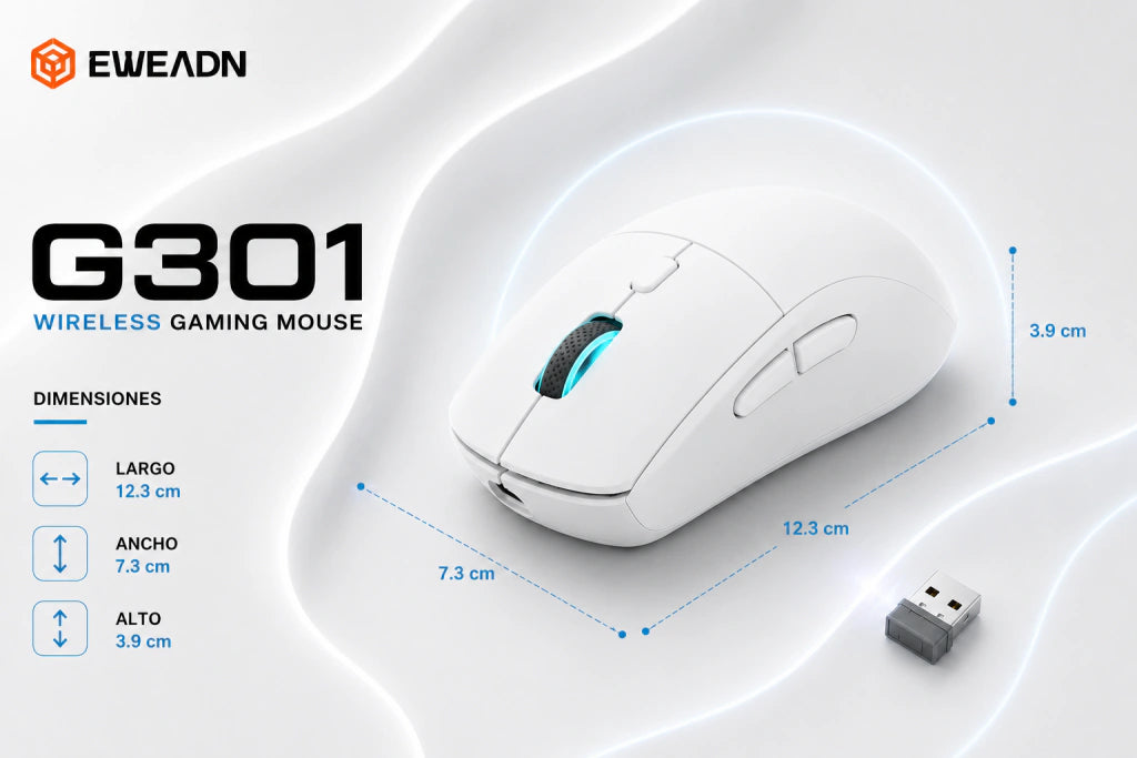 Mouse Inalámbrico EWEADN G301 | Bluetooth + 2.4G, Clic Silencioso y 3200 DPI - imagen 4