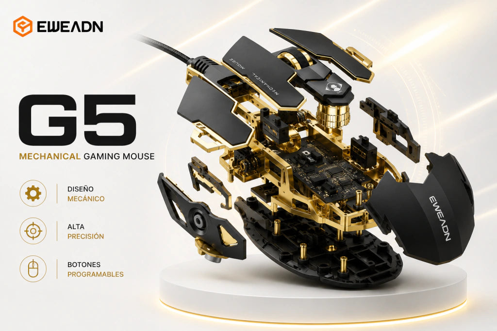 Mouse Gamer EWEADN G5 | 9 Botones Programables, Botón de Disparo y 12.800 DPI - imagen 3