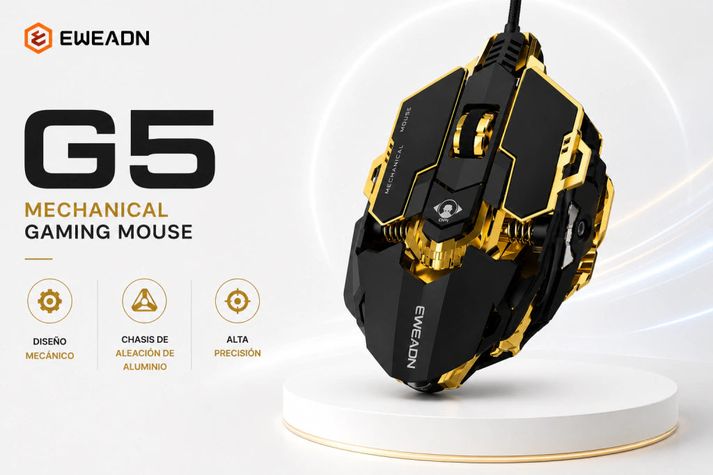 Mouse Gamer EWEADN G5 | 9 Botones Programables, Botón de Disparo y 12.800 DPI - imagen 2