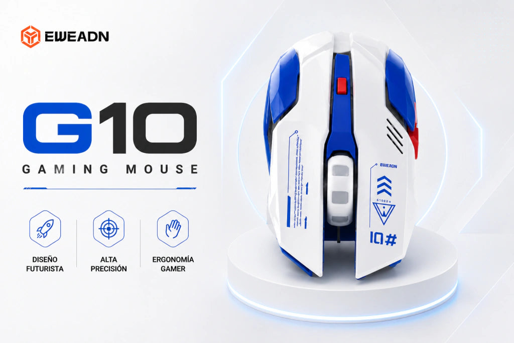Mouse Inalámbrico EWEADN Forerunner G10 | Bluetooth + 2.4G y Clic Silencioso
