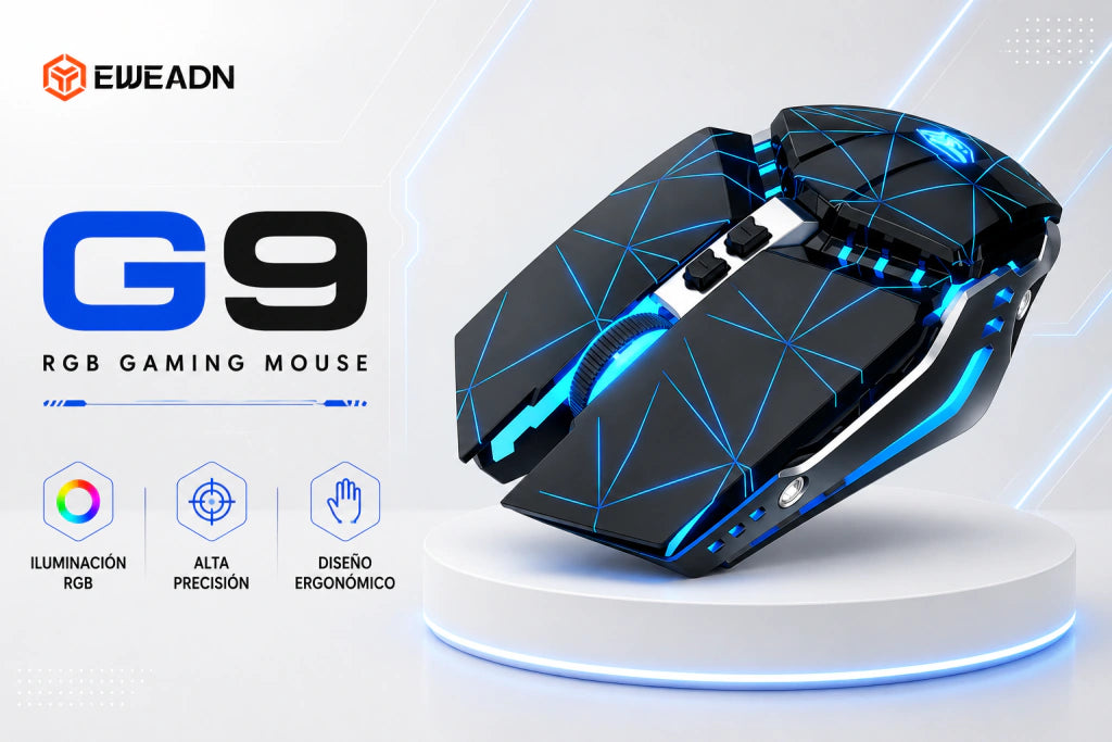 Mouse Gamer EWEADN G9 | Base de Metal, Clics Mecánicos y 12.800 DPI - imagen 2