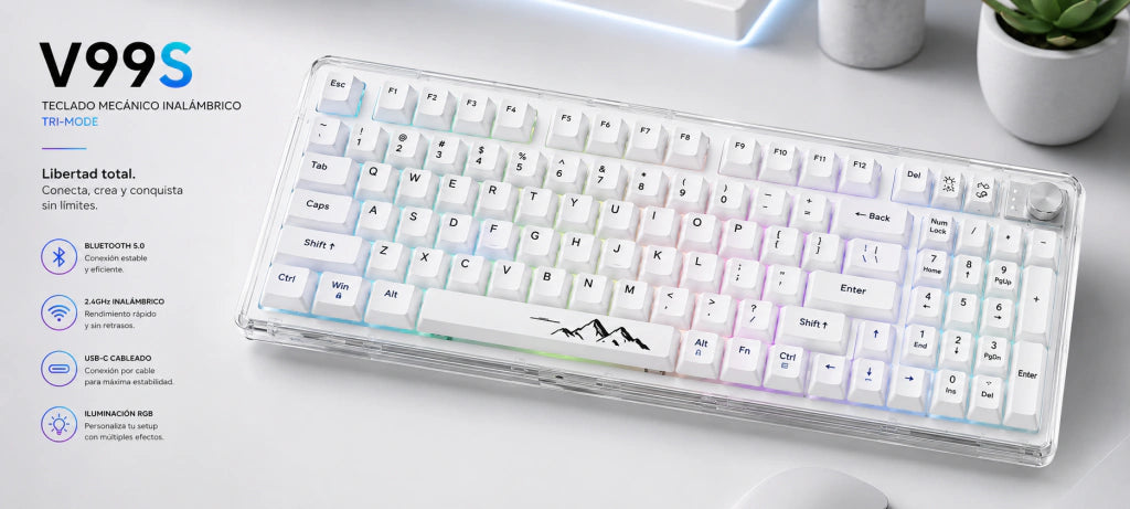 Teclado Eweadn V99s Transparente - imagen 2