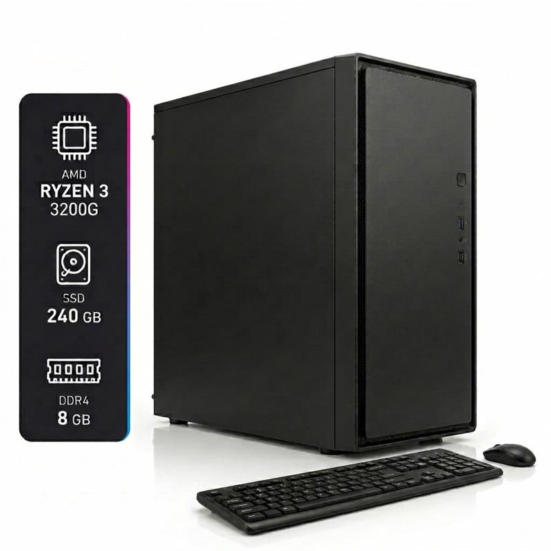 PC Armada Home Office AMD Ryzen 3 3200G 8GB RAM SSD 240GB