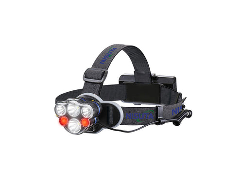 Linterna tipo vincha bateria recargable y luces multifunción