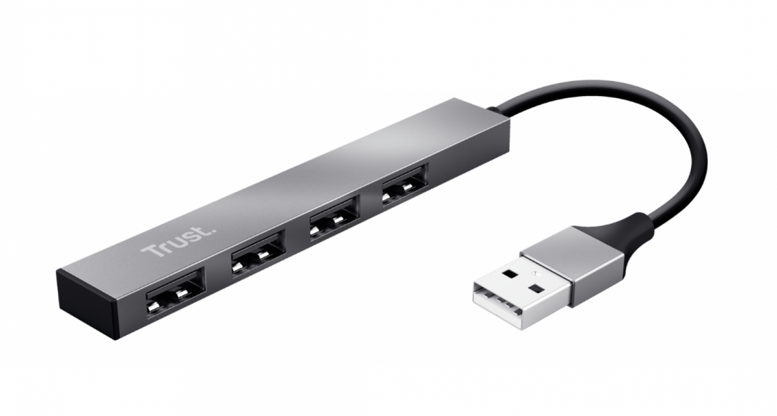 TRUST HALYX MINI HUB USB 4 PUERTOS  ALUMINIO