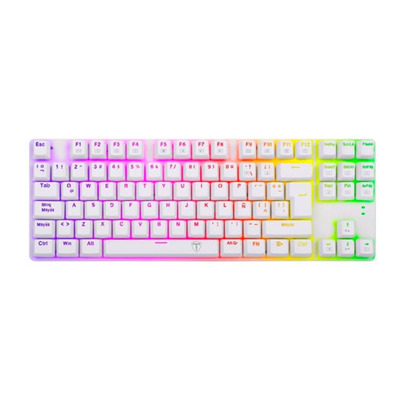 Teclado T-Dagger T-TGK315W-RD Bora WHITE Mecanico RGB TKL Switch RED