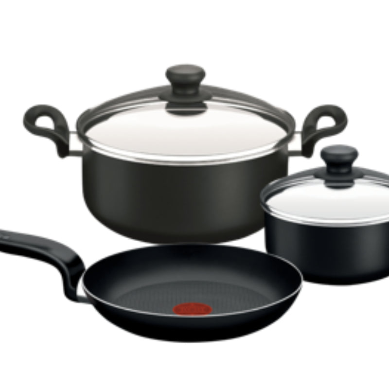 Set de 5 Piezas Tefal Pratika (Cacerola 20Cm C/ Tapa+Olla 24Cm C/Tapa+ Sarten 24Cm ) (T701Set3)