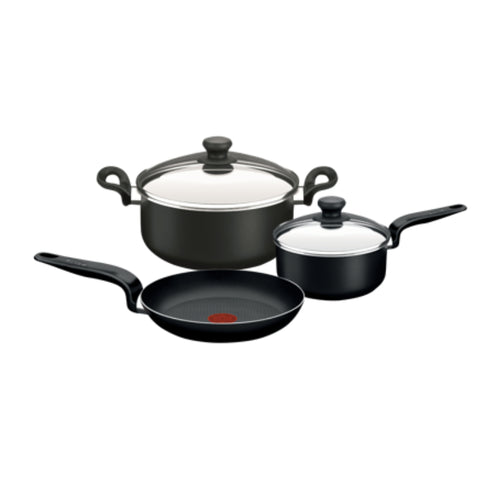 Set de 5 Piezas Tefal Pratika (Cacerola 20Cm C/ Tapa+Olla 24Cm C/Tapa+ Sarten 24Cm ) (T701Set3)