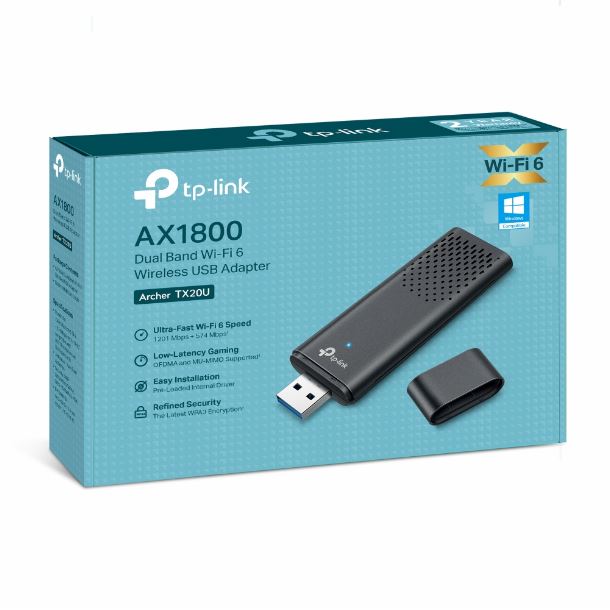 PLACA DE RED WIFI USB TP-LINK ARCHER TX20U WIFI6 AX1800 DUAL BAND