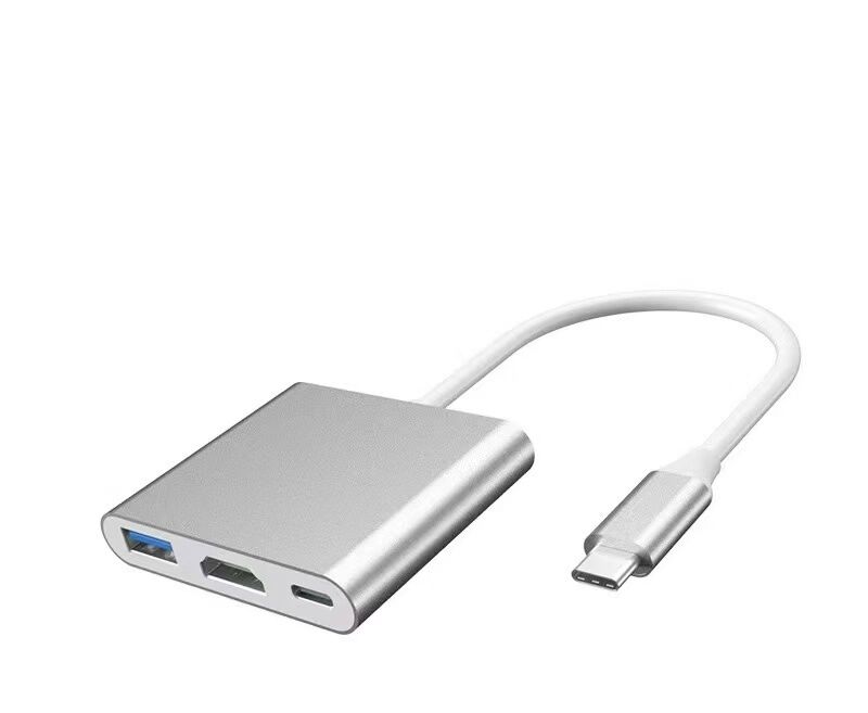 Hub Usb Tipo C 3 En 1 - Usb 3.0; Hdmi;  Usb-C; Gnr-Hb3Bx-100 (8286)