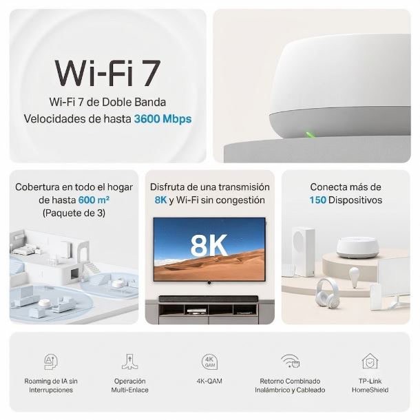 MESH TP-LINK DECO BE22 PACK DE 3 BE3600 WIFI7