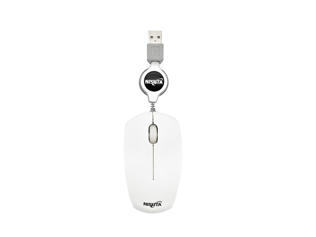 Mouse optico mini retractil blanco USB 1000 DPI