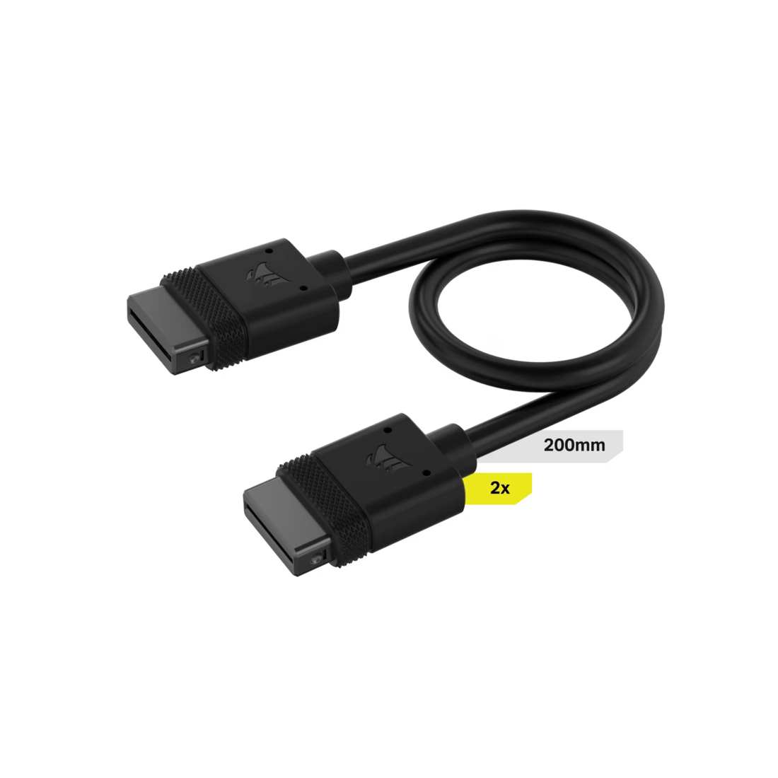 Cable CORSAIR iCUE LINK 2x 200mm con conector derecho negro