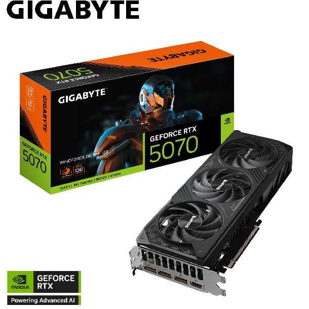 PLACA DE VIDEO GeForce RTX 5070 12GB GIGABYTE WINDFORCE OC SFF