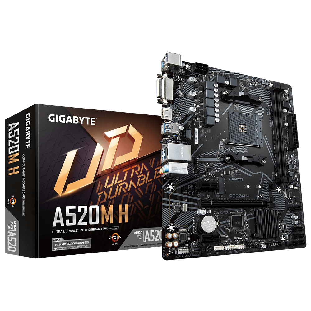Mother Gigabyte A520M H DDR4 AM4 (Serie 3000/4000/5000) (9683)