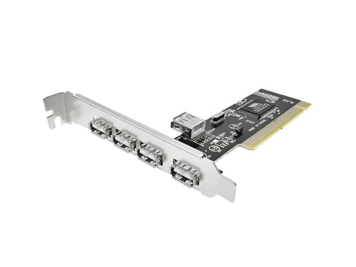 Placa PCI USB 2.0 de 4+1 puertos chip VIA VT6212L