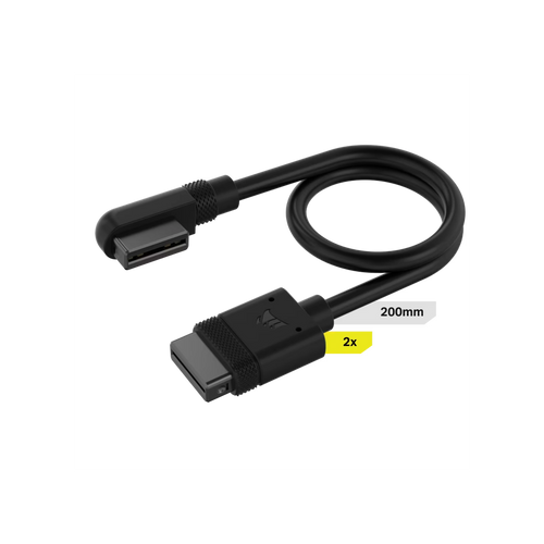Cable CORSAIR iCUE LINK 2x 200mm con conector 90° negro