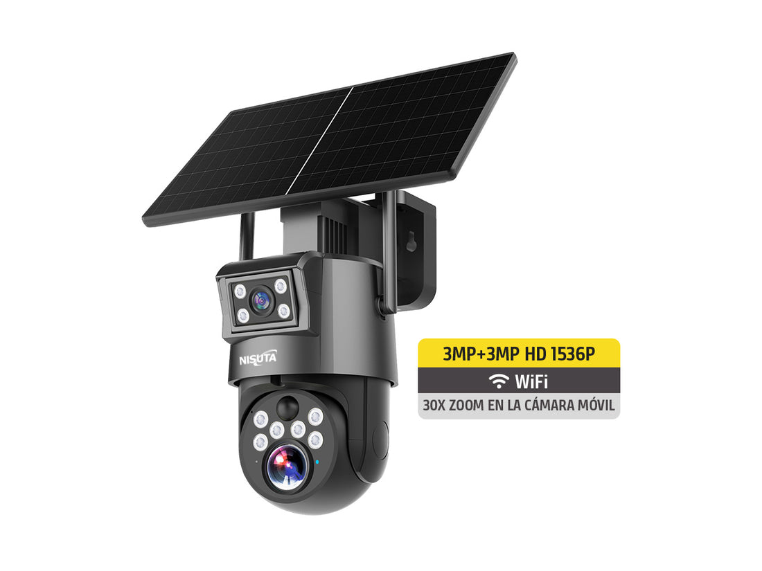 Camara IP conexión 4G móvil exterior solar zoom 30x lente doble 3MP+3MP