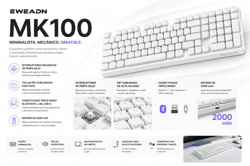 Teclado Eweadn MK100 White