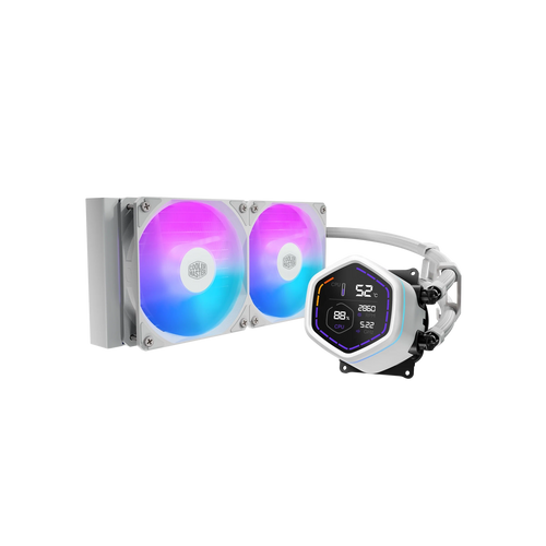Water Cooler Cooler Master MasterLiquid Core NEX Digital 240 2 Fans 120mm ARGB White