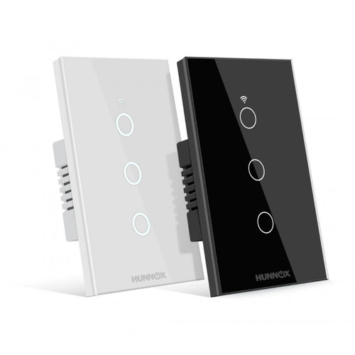 TECLA HUNNOX SMART TACTIL 3 CANALES NEGRO