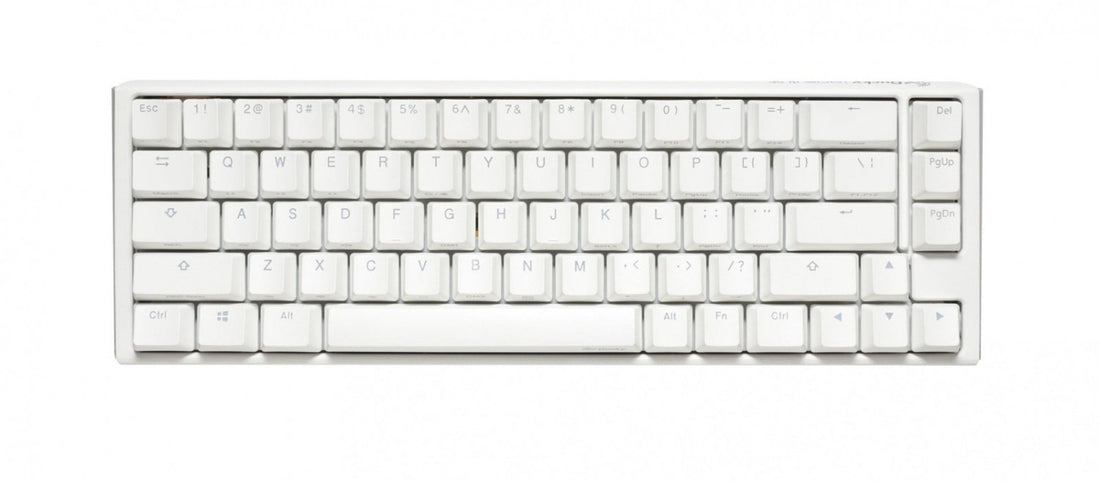 TECLADO MECANICO DUCKY ONE 3 SF TECLAS BLANCAS INTERRUPTOR ROJO INGLES PBT DOBLE DISPARO SIN COSTURAS ESTUCHE SUPERIOR BLANCO ESTUCHE INFERIOR BLANCO
