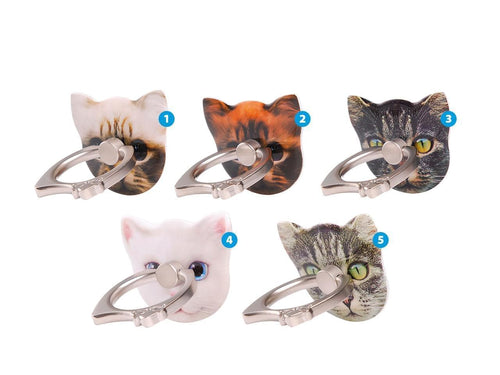 Anillo de metal para celular diseño gato