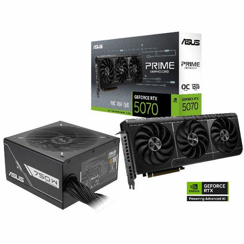 COMBO ASUS VIDEO GeForce RTX 5070 12GB PRIME OC + FUENTE 750W PRIME 80 PLUS BRONZE