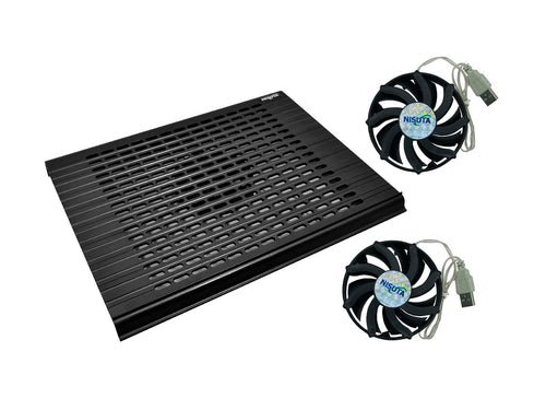 Base para notebook plegable con 2 coolers desmontables USB
