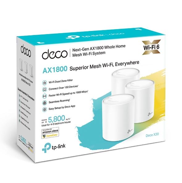 DECO X20 PACK DE 3 MESH TP LINK AX1800 WIFI GIGABIT