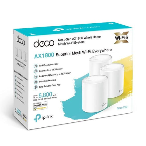 DECO X20 PACK DE 3 MESH TP LINK AX1800 WIFI GIGABIT
