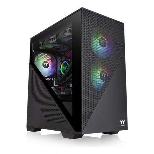 Gabinete TT Divider 170 Micro-Case TG Fan x2 ARGB PWM Black (1191)