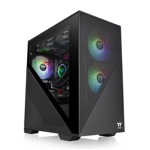 Gabinete TT Divider 170 Micro-Case TG Fan x2 ARGB PWM Black (1191)