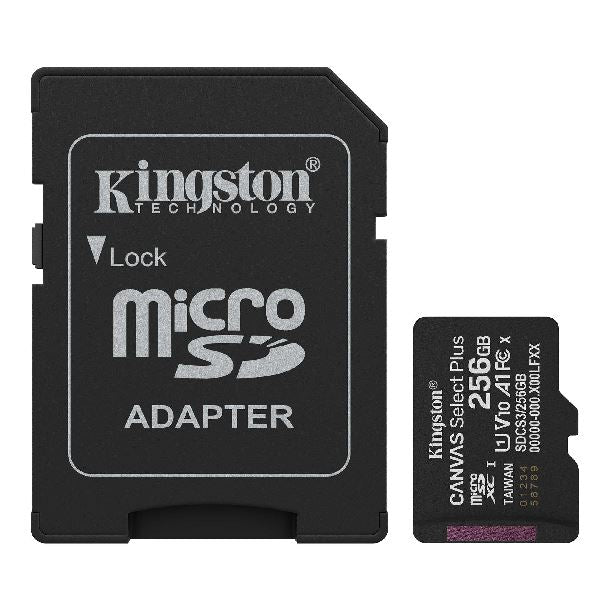 MEMORIA MICROSD 256GB KINGSTON CLASE 10 CANVAS SELECT PLUS G3