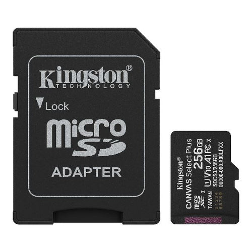 MEMORIA MICROSD 256GB KINGSTON CLASE 10 CANVAS SELECT PLUS G3