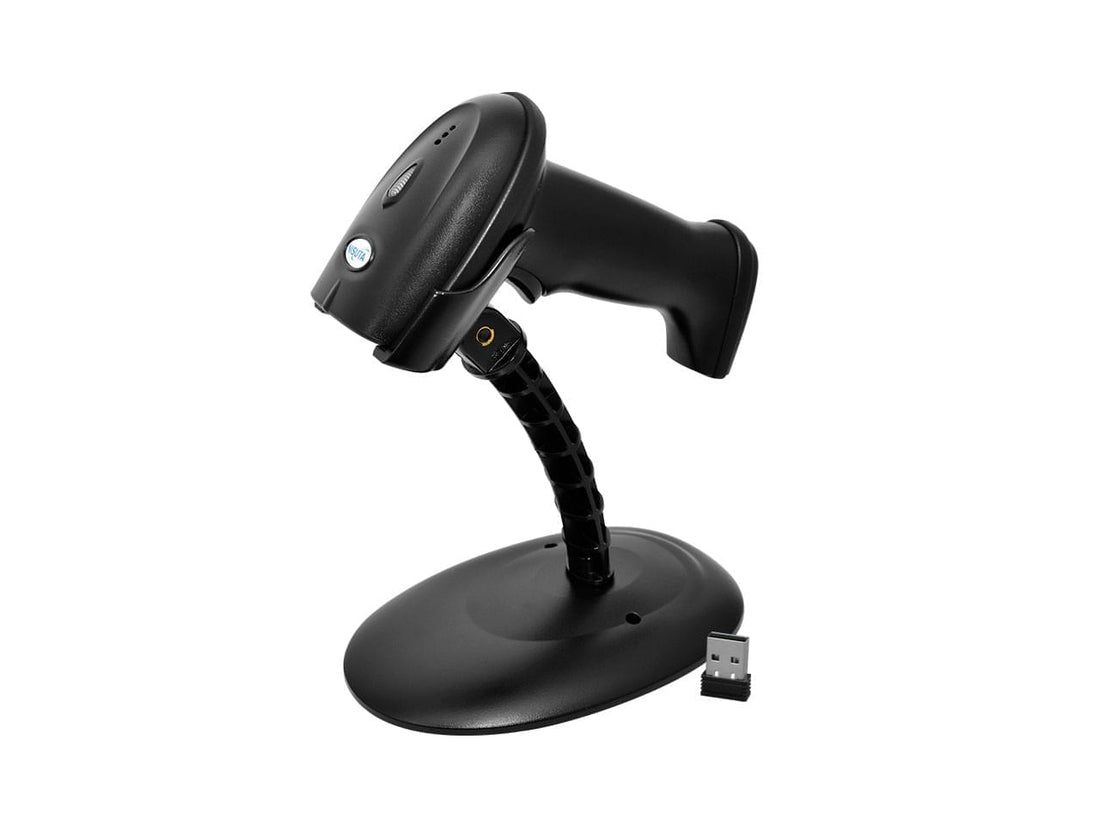 Lector de codigo de barras 1D y 2D (QR) via BT, Wifi y Cable, con base