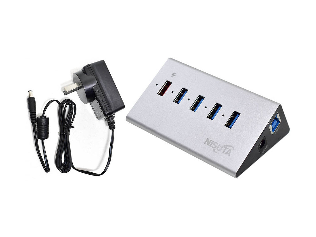 Hub USB 3.0 de 4 puertos + 1 QC 3.0 de carga rápida