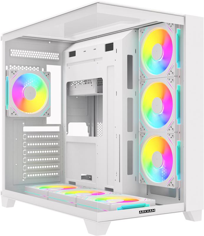 Gabinete Arkham Minor White - Fan x7 Argb