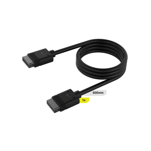 Cable CORSAIR iCUE LINK 1x 600mm con conector derecho negro